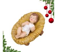 Generico Figura De Niño Jesús En El Pesebre,Figuras Belén De Navidad De Resina | Niño Jesús En Pesebre Para La Escena Nacimiento Religiosa Decoración De Navidad | Para Navidaad