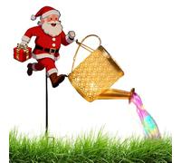 Genérico Figura di Babbo Natale solare per esterni | Decorativa solare LED in metallo | Lampada da terra con a forma di | Per giardino, cortile, ingresso, prato e