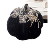 Generico Figuras De Terciopelo 3D Con Diseño De Araña Para Decoración En Ventanas Mesas Puertas Casas Oficinas Hogar | Estatuilla De Calabaza Brillante - Calabaza Decorativa Pequeña Para Halloween,