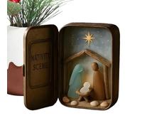 Generico Figure del Presepe - Artigianali Religiose con Marino - Mini Mangiatoia Presepe Decorazione Natalizia - per Mensola Natalizia Camera da Soggiorno Ufficio Scuola Chiesa