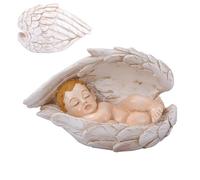 Generico Figure Del Presepe | Piccola Statua Decorativa,Bambino Dormiente In Resina Con D'Angelo Decorazione Per Tavolino Davanzale Comodino Vetrina Libreria
