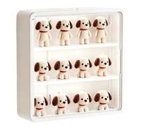 Generico Figure Display Case - 3 Tier Wall Mounted Dustproof Clear Door Box | Figurine Collection Box for Shelving Bookcase Bookshelf Living Room Office Kitchen Bathroom Garage