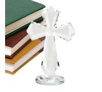 Generico Figurina Croce di, Statua Religiosa Decor Casa 15 Cm, Croce con Design Angolato 360° per Libreria Sala Preghiere Ufficio Pastori Tavola Chiesa Collezionisti Davanzale