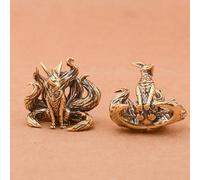 Generico Figurina Di Animale In Massiccio - 2,4x2x2,7 Cm Mini Ornamento Vintage Di A Sette Code, Scultura In Di Divina Mini Statua Di Animale Per Casa Soggiorno Camera Da Scriva