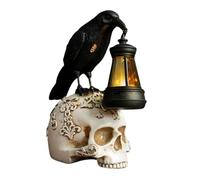 Generico Figurina Di Raven, Statua Del Corbeau, Statua Di Halloween Su, Lanterna Solare Di Hallowen, Scultura In Resina Con Lanterna Solare, Decorazione Di Halloween E Ufficio Per Gli Interni