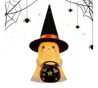 Genérico Figurina Fantasma Illuminata a Led - Fantasmi Di Halloween con Cappelli Da | Statua LED Stagione per Casa Mensola Scrivania Tavolo Vassoio Festa