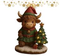 Generico Figurine De Vache Highland Décorative Avec Veilleuse LED De Noël | Lampe De Chevet Mignonne Pour Chambre D’enfant, Salon, Bureau, Dortoir, Table De Nuit, Étagère, Cadeau
