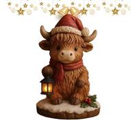 Generico Figurine De Vache Highland Décorative Avec Veilleuse LED De Noël | Lampe De Chevet Mignonne Pour Chambre D’enfant, Salon, Bureau, Dortoir, Table De Nuit, Étagère, Cadeau