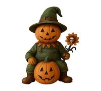 Generico Figurine Di Halloween - Pumpkin Man | Bambola In Resina | Decorazione Di Giocattoli Spaventosi Per Festival, Indoor, Cucina | Per, Mantello, Festa, Casa | Adatto Per Adulti, Bambini, E