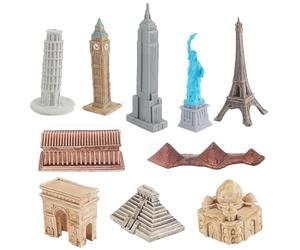 Generico Figurine Punto Di Riferimento Della Città - Modello 'Empire State Building, Statua Della Torre Pendente Di Pisa, Big Ben, Scultura Della Statua Della Libertà | Piramidi Partenone A