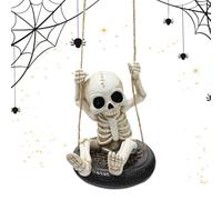 Generico Figurine Scheletro,Decorazione Appesa Per Casa - Ornamento Appendibile di Altalena con Pneumatico Scheletro per Interno Esterno Halloween Cortile Casa Alberi Mura Portico Soffitti