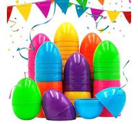 Generico Fillable Easter Eggs | Colourful Reusable Capsules | 24 Pack Hollow Egg Hunt Treat Containers | For Basket Stuffers, Party Favours & Surprise Toys