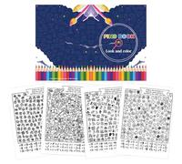 Generico Find And Color Book - Hidden Object And Color Book, Set | Seek Find Activity | Pages | for Kids Adults Learning Stress Relief Travel Fun Accessories Gift Set