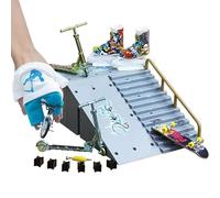 Generico Finger Skateboard Ramp Set - 6.3in Alloy PP Mini Skate Park, Finger Bike Scooter Playset, Educational Coordination Toy | Hand Flexibility Concentration Building Gift For Kids Boys Girls