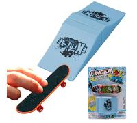 Generico Finger Skateboard - Set Completo Di Mini Skateboard, Kit Ostacoli Fingerskate | Skate Board Da Per Bambini Adolescenti Adulti Trucchi Pratica Fidget Toy Lega Con Nastro Adesivo Pattino