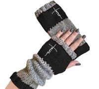 Generico Fingerless Gloves,Soft Embroidered Cute - 22x10x2cm Knitted Half Finger Winter Mittens -Convenient And Functional For Commuting Travel Adventure Family Outings School Ladies Adults Students