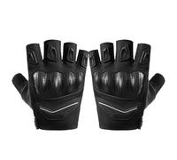Generico Fingerless Riding Gloves Anti Slip Grips, Motorcycle Half Finger Glove, Summer Woven Shell Sweat Proof Breathable Grip Protective | Ideal for Rowing Cycling Driving Outdoor Sports Protection