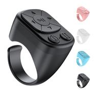 Generico Fingertip Bluetooth Remote Control - Rechargeable Wireless Scroller Ring, Upgrade Automatic App Control Page Turner for Phones(Black)