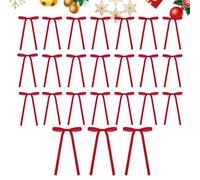 Generico Fiocchi in Velluto per Albero di Natale | Decorazioni Fiocchi Velluto 13x18 Cm | 24 Pezzi Decorazioni Natalizie Multiuso per FESTIVITÀ Nozze Cabinet Ghirlanda Porta d'Ingresso | Scale