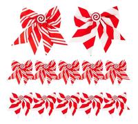 Generico Fiocchi Natalizi Decor,12 Pezzi Decorazioni Rosse E Bianche per Le Feste - Addobbi Natalizi a Fiocco - per Interni Esterni Ghirlande Matrimoni Scale