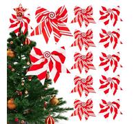 Generico Fiocchi Natalizi per Albero | 12 Pezzi Decorazioni Festive per Le Feste,Fiocchi con Nastro per Addobbi Natalizi,per Interni Esterni Ghirlande Matrimoni Scale
