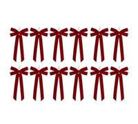 Genérico Fiocchi per Albero di Natale - 12 Pezzi Colore Rosso Grande - Albero con Legami Natalizi | per Feste Corona Parete Porta mensola Camera da Soggiorno Interno Esterno