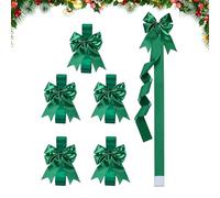 Genérico Fiocchi per mobili natalizi - 6 pezzi rosso verde grande, decorazioni a nastro natalizio per armadietto, per albero corona parete cucina interna esterna ufficio fattoria giardino patio