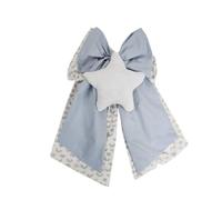 Generico Fiocco Nascita con Stellina Nome Personalizzato, Azzurro e Bianco, Decorazione Culla con Fiocco