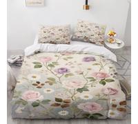 Generico Fiori Parure Copripiumino Matrimoniale, Rose E Margherite Copripiumino 200X200Cm, Acquerello - Copripiumino In Microfibra 2 Federe, Annata Copripiumini E Set Da Letto