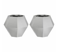 Generico Fioriera 2 PCS Argento 50 x 50 x 40 cm Acciaio Inossidabile