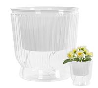 Generico Fioriera drenante - Vaso idroponico di vetro trasparente | Vasi auto-irrigatori per piante da interno | Vasi di fiori con serbatoio profondo per violette africane, orchidea