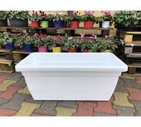 Generico FIORIERA Fioriere Vaso plastica Rettangolare da 100 CM Vari Colori Anthea da Interno e da Esterno AMDGarden (Bianco)