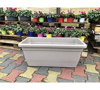 Generico FIORIERA Fioriere Vaso plastica Rettangolare da 80 CM Vari Colori Anthea da Interno e da Esterno AMDGarden (Avana)