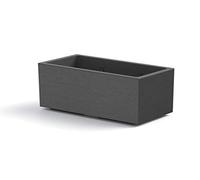 Generico FIORIERA Vaso Rettangolare MATHERIA Colore Antracite in plastica con Ruote 80CM VECA AMDGarden