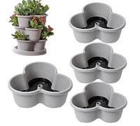 Generico Fioriera Verticale, Fioriera Alla Fragola All'aperto, Torre Da Giardino Esterno Impilabile, Pentole Da Giardinaggio A 4 Livelli Per Erbe, Fragola, Verdura