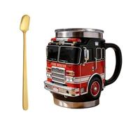 Generico Fire Rescue Mug - for The Bravest Among Us, Handcrafted Fire Rescue Car Coffee Mug, Stainless Steel Tumbler, Double-Wall Insulated Cup, for Kitchen and Desktop Decoration (1PCS)