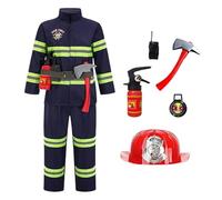 Genérico Fireman Dress Up For Kids - Polyester, Costume Set Pretend Play Design | Role Play Firefighter Outfit With Toy Extinguisher, Fireman Costume For, Dress Up, Games, Party, Home Activities