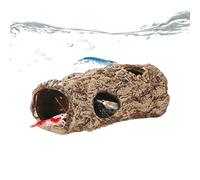 Generico Fish Cave - Ceramic Tree Trunk Aquarium Decoration | Hollow Shrimp Hiding House Natural Fish Tank Ornament Large Shelter for Breeders Aquarists Home Office Display