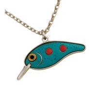 Generico Fish Necklace, Handmade Bait Charm, Colorful Lure Jewelry, Lightweight Unique Design, Silver, Gift Accessory for Men Women Boys Girls Father Boyfriend Travel Use