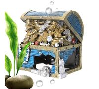 Generico Fish Tank Treasure Box Resin Aquarium Decor, Decorations Landscape Ornament | Suitable for Betta Shrimp Turtle Reptile Terrarium Habitat Hiding Cave Aquatic Scenery