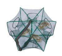 Generico Fish Trap Net, Folding Crab Cage, Escape-Proof Design, Sturdy Nylon Mesh, Storage Frame, Ideal for Shrimping Adventures And Freshwater Fishing at Lakes or Ponds, 6 to 10 Holes