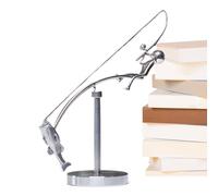 Generico Fisherman Figurine, Metal Fishing Sculpture, 9.84x2.36x4.72 Inches Collectible Desk Ornament, Ideal for Beach Cottage, Lake House, Patio, Bookshelf, Mantel, Birthday, and Christmas