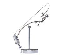 Generico Fisherman Figurine, Metal Fishing Sculpture, Versatile Display, Collectible Desk and Shelf Decoration for Beach Cottage, Lake House, Patio, Offices, or Holiday, 25x6x12cm