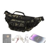 Generico Fishing Bag, Multi-Compartment Fly Netting Pack, Lightweight Trawling Gear Pouch, Adjustable Straps, 1 Piece, Black, Camouflage, Perfect For Outdoor Casting Activities