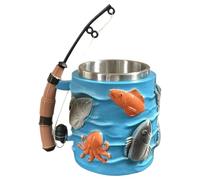 Generico Fishing Coffee Mug, 300ml Drinkware Cup, 3D Embossed Design With Fishing Rod Handle, Fun Beverage Accessory, Suitable For Men Kitchen Cafe Home Office Hot Chocolate Milk Tea Water Wine