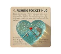 Generico Fishing Memento - Heart Shape Party Keepsake, Inspirational Keepsake With Card | For Friends, Family, Adults, Men, Dad, Fathers, Coworkers, Teachers Fishing Hugs5x5cm/1.97x1.97 Inches