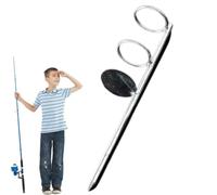 Generico Fishing Rod Rack - Stainless Steel Ground Stake Holder, Double Ring Fish Pole Stand, Durable Bank Support Rest, Outdoor Angling Accessory | Fishing Rod Holder For Sea, Lake, River