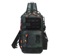 Generico Fishing Tackle Bag, Fishing Backpack, Fish Storage Wraps, Waterproof Sling Design, Sturdy Polyester, Travel Camping Shore Use, 7.87x3.94x11.81 Inches, Blue Green Color, 1 Piece