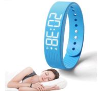 Generico FitsleepsAlarm Clock Watch,Fitsleeps Wake Up Alarm Clock,Silent Vibration Alarm Wristband for Sleep,Snooze-Free Smart Watch for Men and Women (Blue)