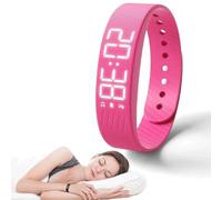 Generico FitsleepsAlarm Clock Watch,Fitsleeps Wake Up Alarm Clock,Silent Vibration Alarm Wristband for Sleep,Snooze-Free Smart Watch for Men and Women (Pink)